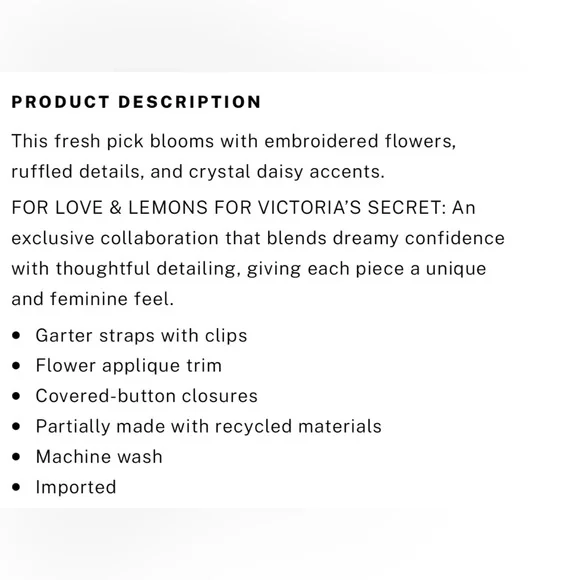 sex toys.for couples For Love and Lemons Garter Belt Size XS NEW